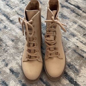 Women's Tan Lace-Up Boots